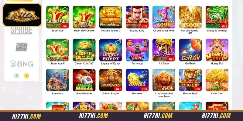 Comprehensive provider selection menu showcasing the updated spinning catalogs available for SLOTS players