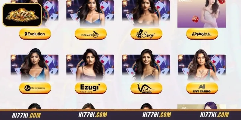 High-definition video presentation displaying twelve popular corporate software supplier selections within the Live Casino hub